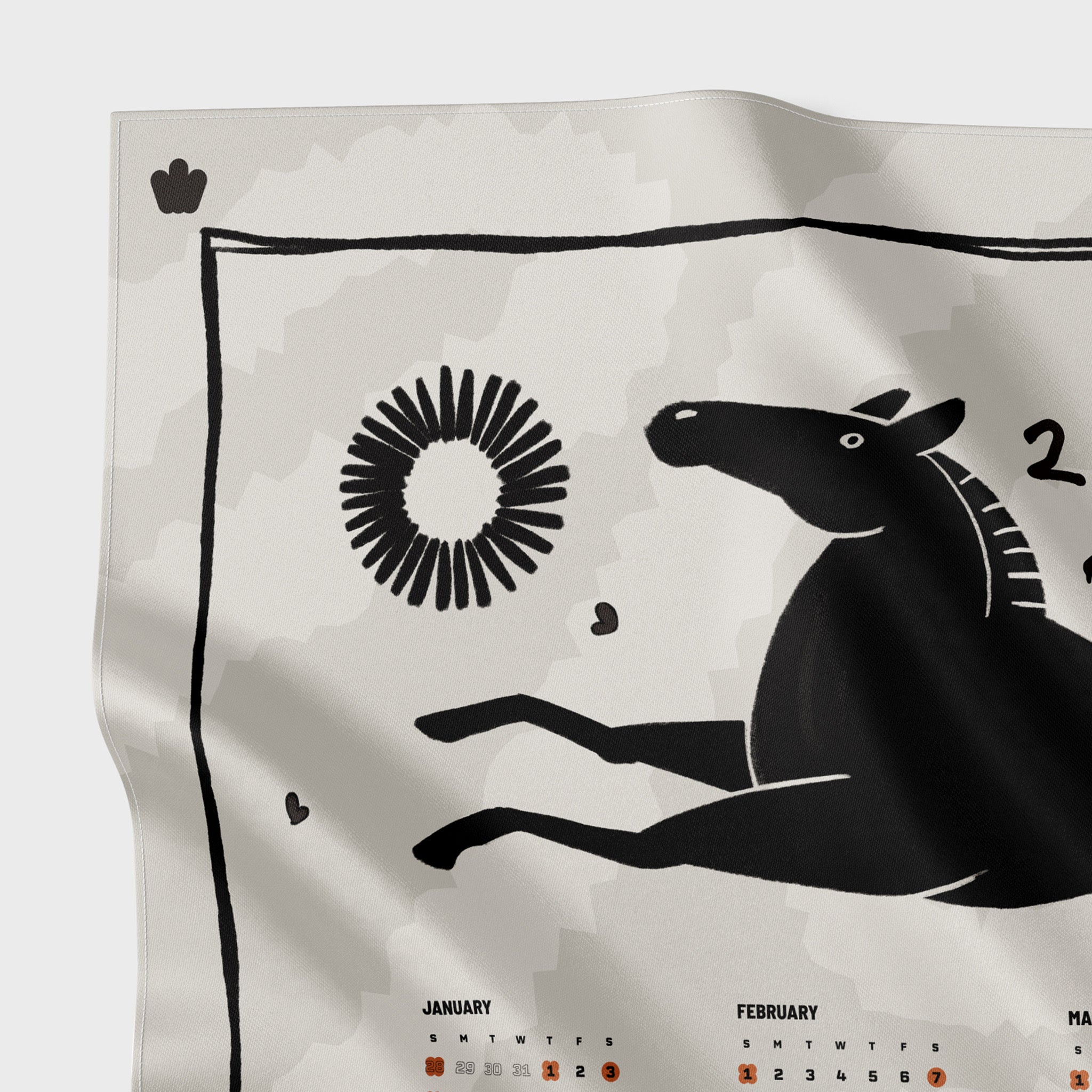 🧡 馬年年曆絲巾- 米色 | Year of the Horse Calendar Scarf - Beige