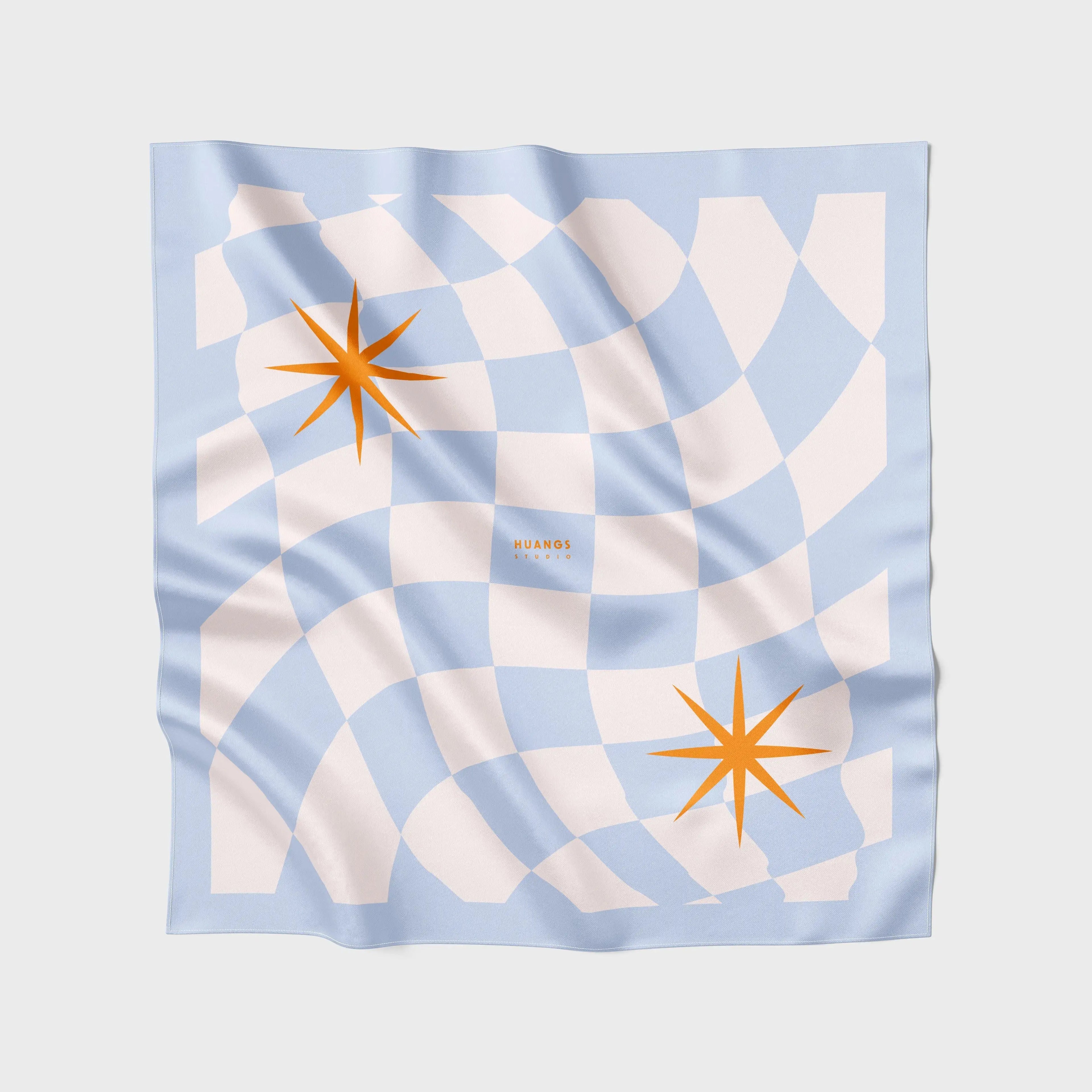 🩷（75公分）藍格子絲巾｜Blue Plaid Scarf HUANGS STUDIO