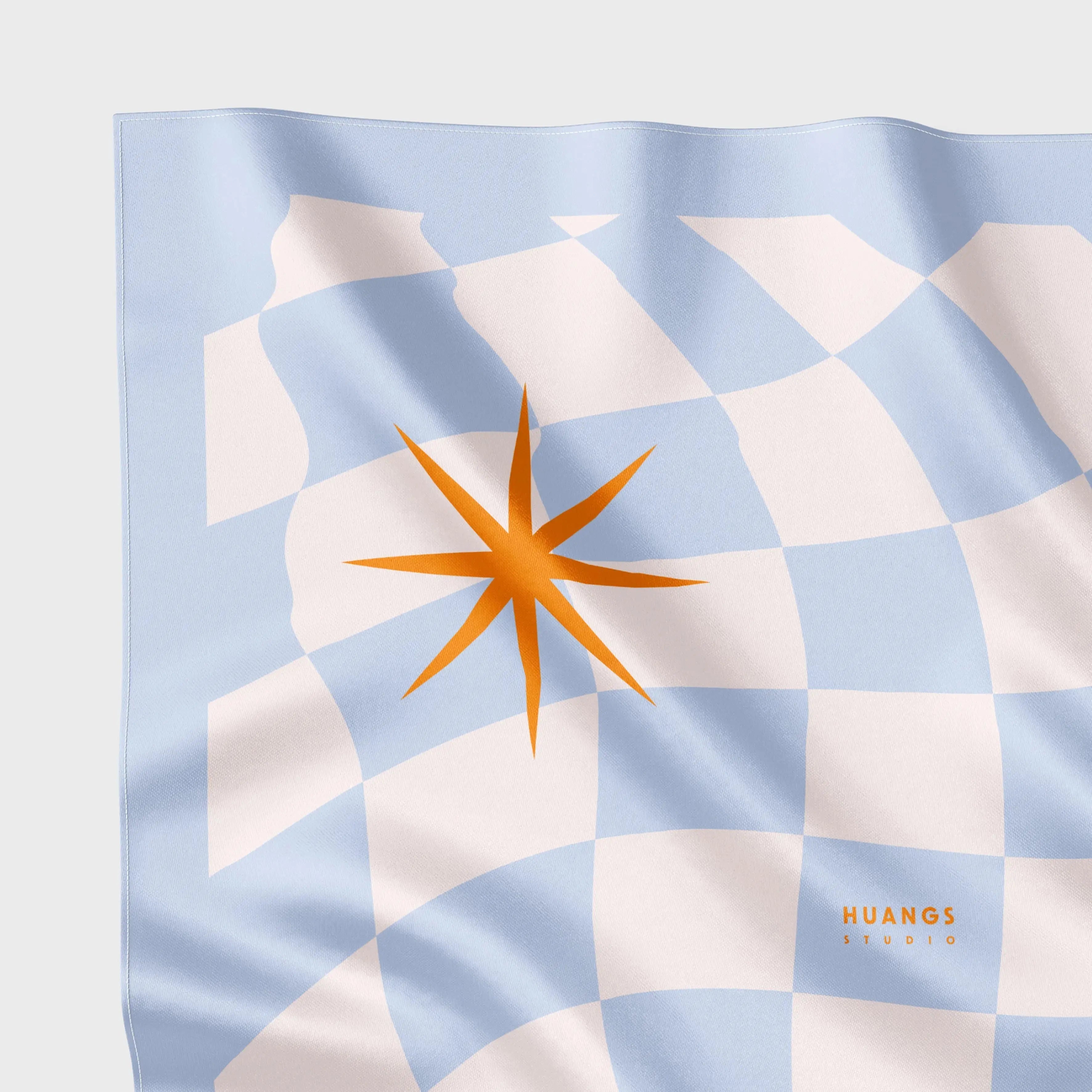 🩷（75公分）藍格子絲巾｜Blue Plaid Scarf HUANGS STUDIO