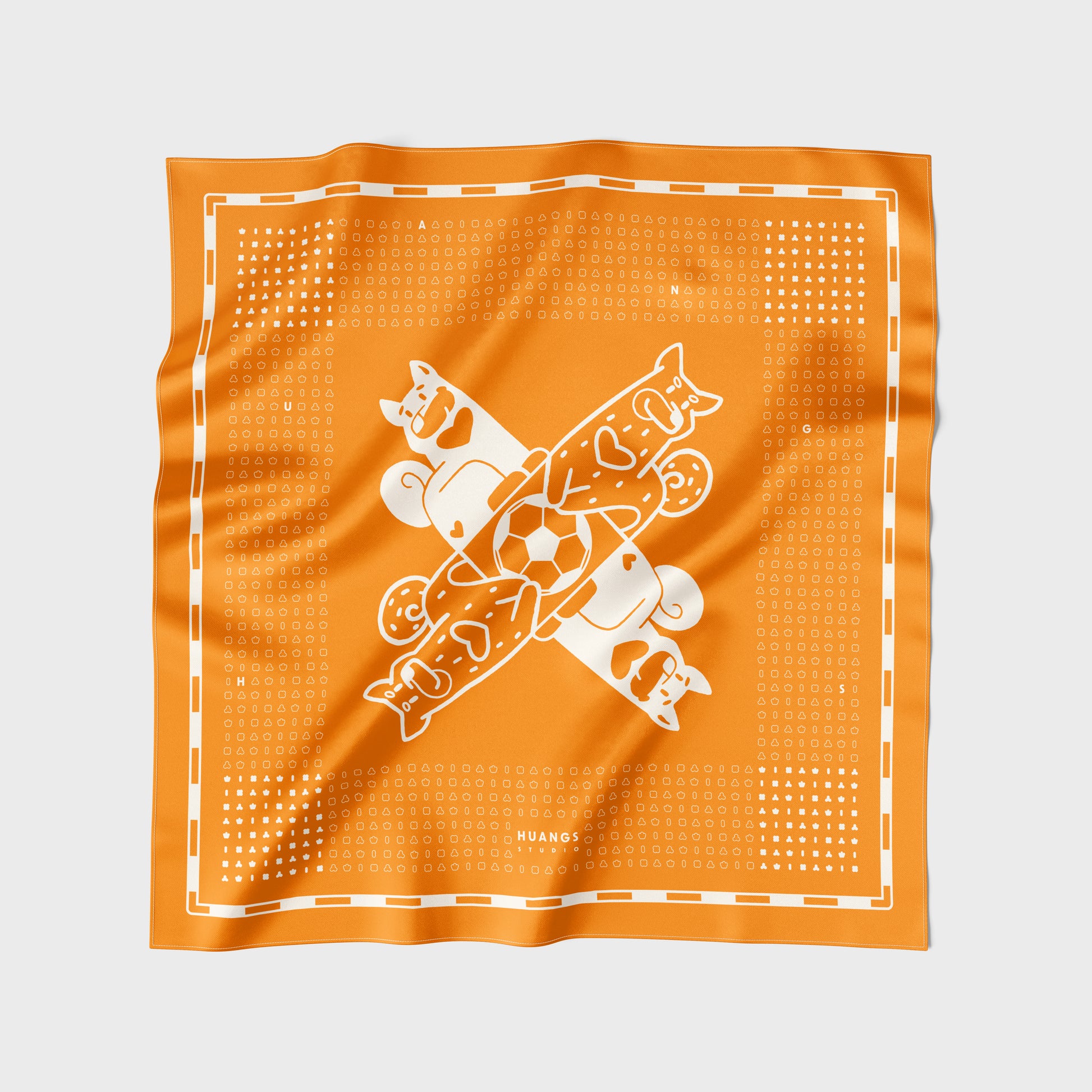 Orange Mei Mei & Chaibao Scarf Bag Strap 橘色柴咩柴寶絲巾背帶